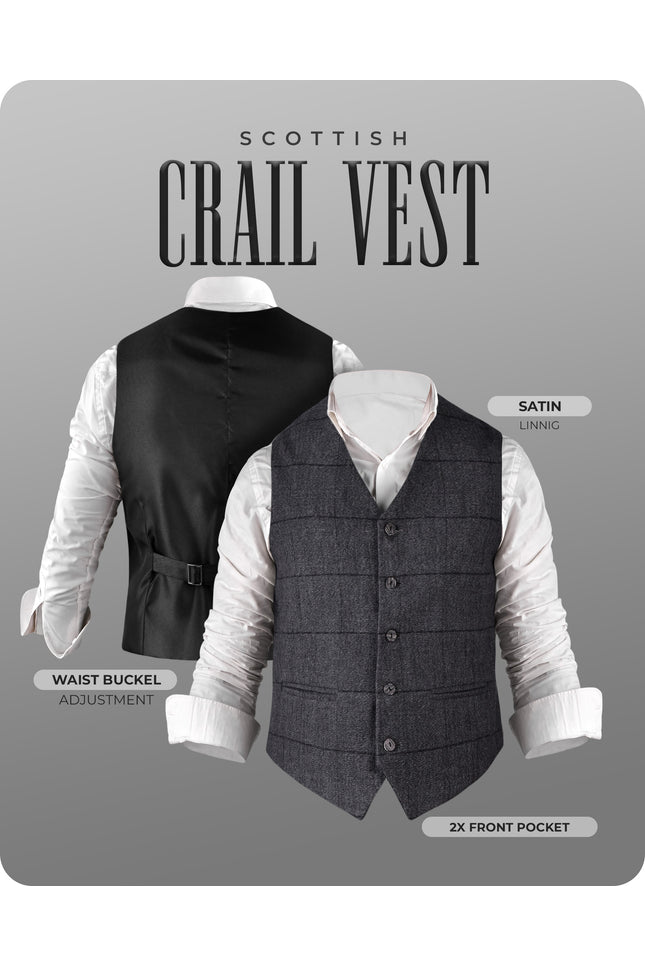 Grey Crail Vest - Grey Check