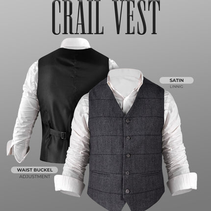 Charcoal Grey Crail Jacket & Vest – Italian Tweed Wool | Scottish Formalwear