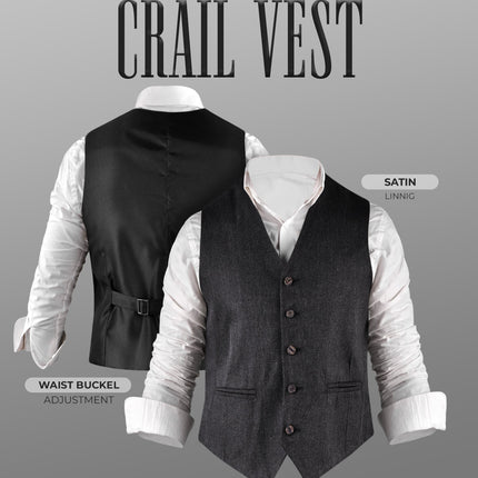 Charcoal Crail Jacket & Vest  -  Italian Tweed Wool | Scottish Formalwear