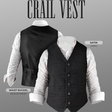 Charcoal Grey Crail Jacket and Vest - Self Check – Italian Tweed Wool | Scottish Formalwear