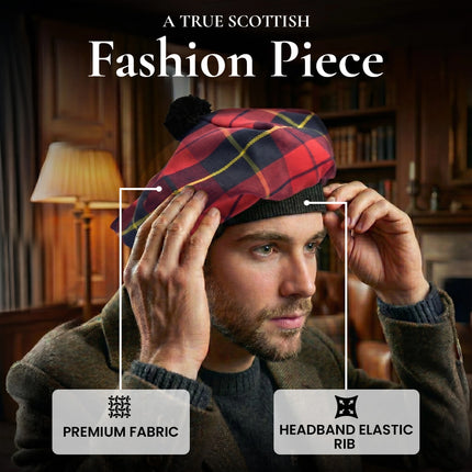 Tam O'Shanter Hat with Pompom | Wallace Tartan