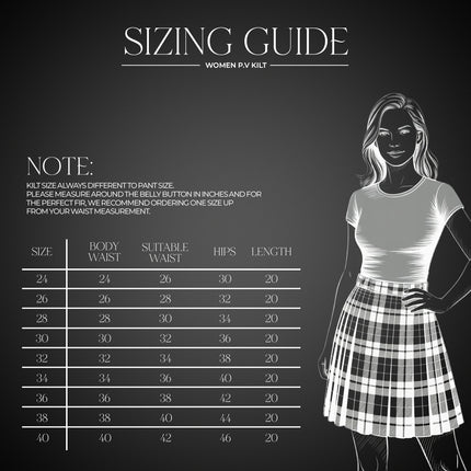 Woman Plaid Kilt - Black Watch Tartan Kilt - Premium Quality & Timeless Style