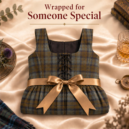 Costume Écossais des Highlands pour Femme - Robe Longue en Tartan | Black Watch Vieilli