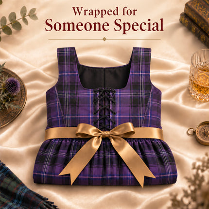 Women's Scottish Highland Dress - Long Tartan Dress | Passion of Scotland Purple