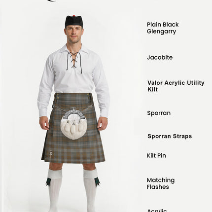Valor Acrylic Kilt Package | Black Watch Weathered