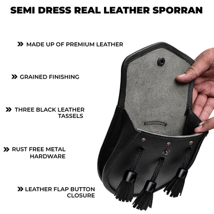 Leather Sporran I Black Grained