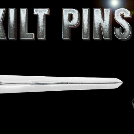 Chrome Bruce Sword kilt pin with elegant design