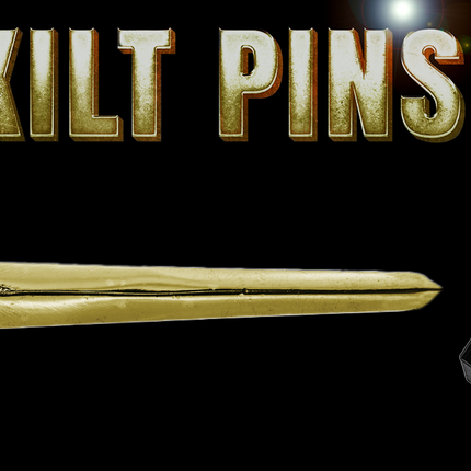 Antique Kilt Pin featuring a detailed replica of the Bruce Sword, perfect for adding elegance to your kilt outfit.