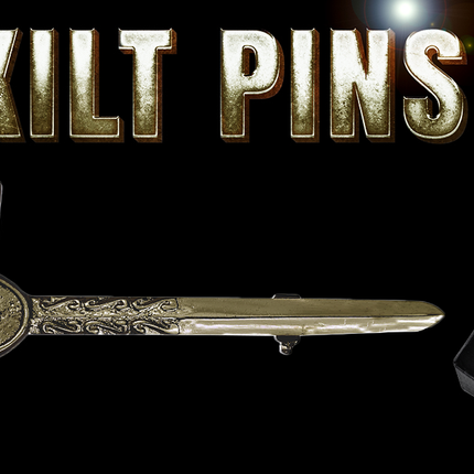 Antique Kilt Pin with a detailed Masonic Thistle design, perfect for adding elegance to your kilt outfit.