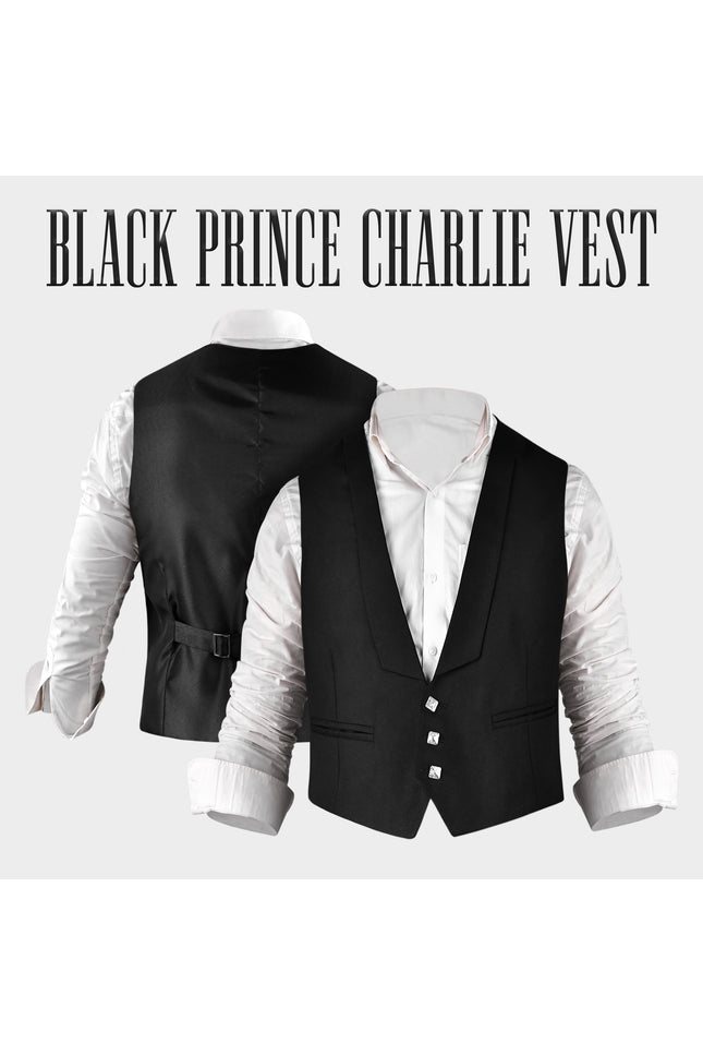Black Prince Charlie Jacket  -  Traditional Elegance with Modern Craftsmanship