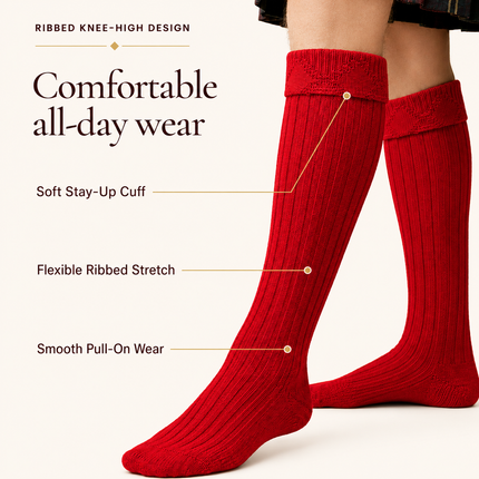Comfortable Wool Blend Red Kilt Hose | High-Quality Kilt Socks