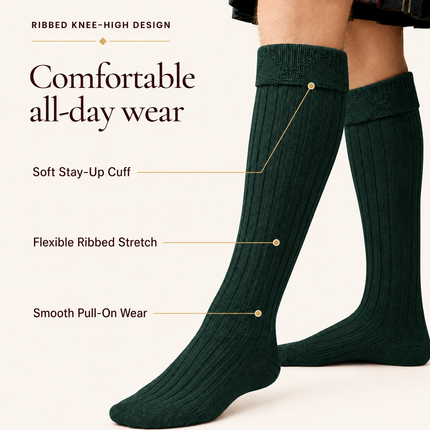 Comfortable Wool Blend Green Kilt Hose | High-Quality Kilt Socks
