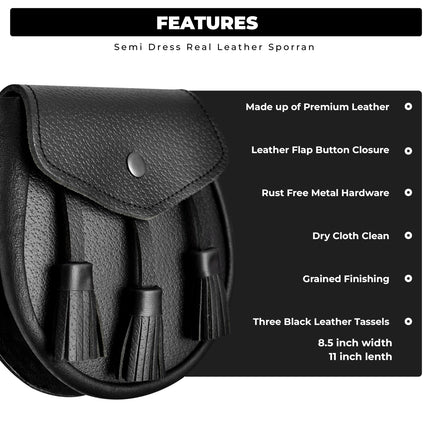 Leather Sporran I Black Grained