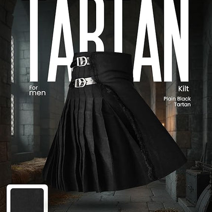 Acrylic Kilt | 16oz Plain Black Tartan Kilt