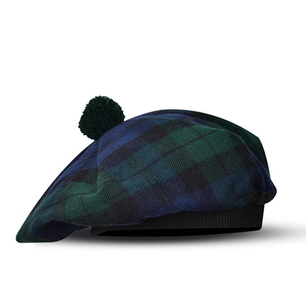 Tam O'Shanter Hat with Pompom | Black Watch Tartan
