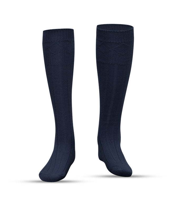 Comfortable Wool Blend Blue Kilt Hose | High-Quality Kilt Socks