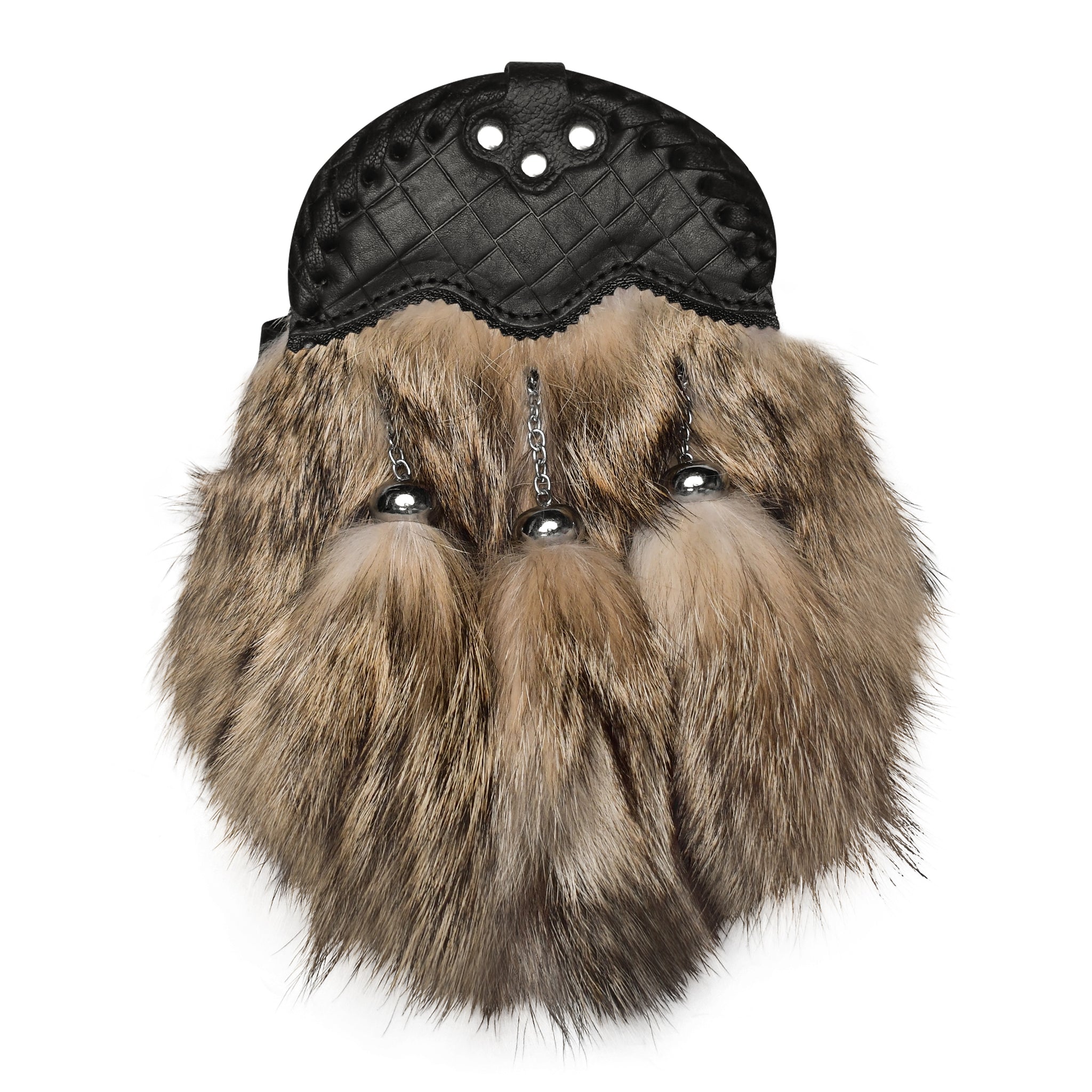 Coyote fur Sporran Leather Cantle