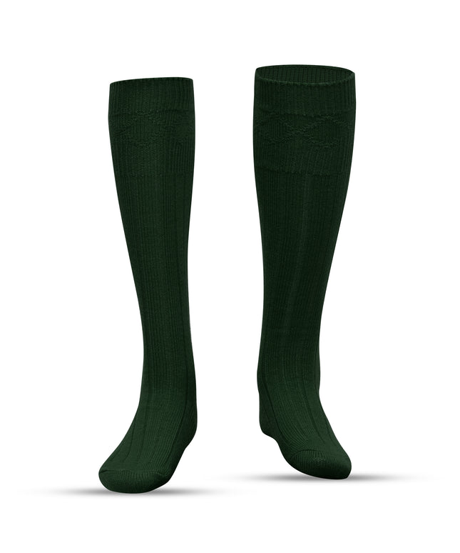 Comfortable Wool Blend Green Kilt Hose | High-Quality Kilt Socks