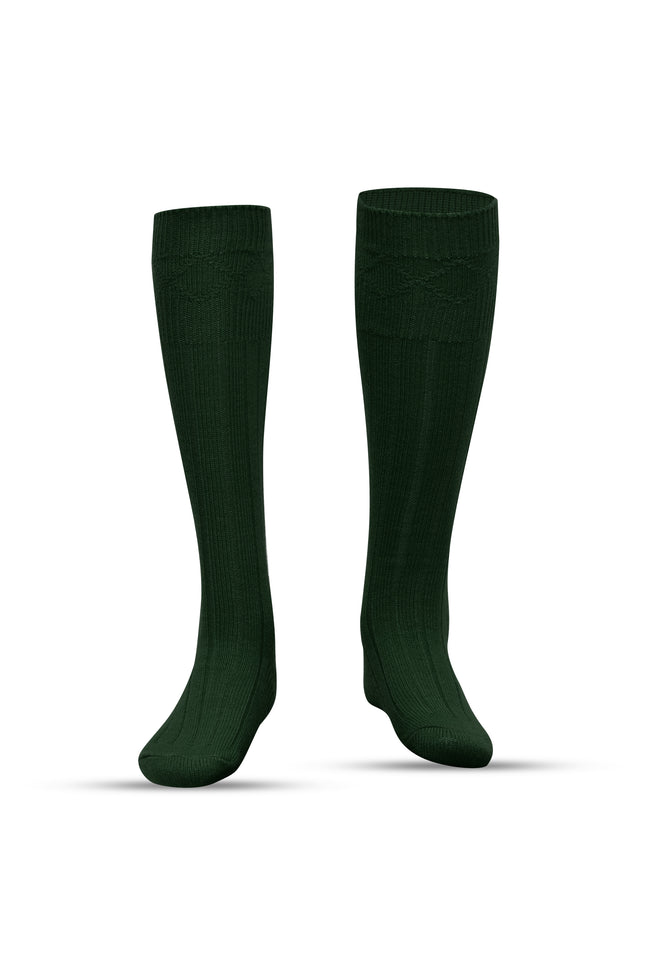 Comfortable Wool Blend Green Kilt Hose | High-Quality Kilt Socks
