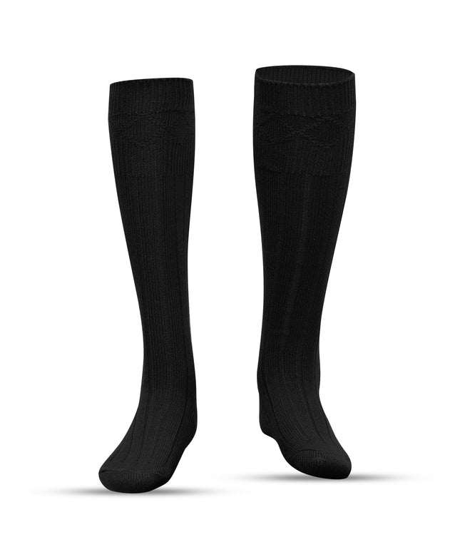 Comfortable Wool Blend Black Kilt Hose | High-Quality Kilt Socks