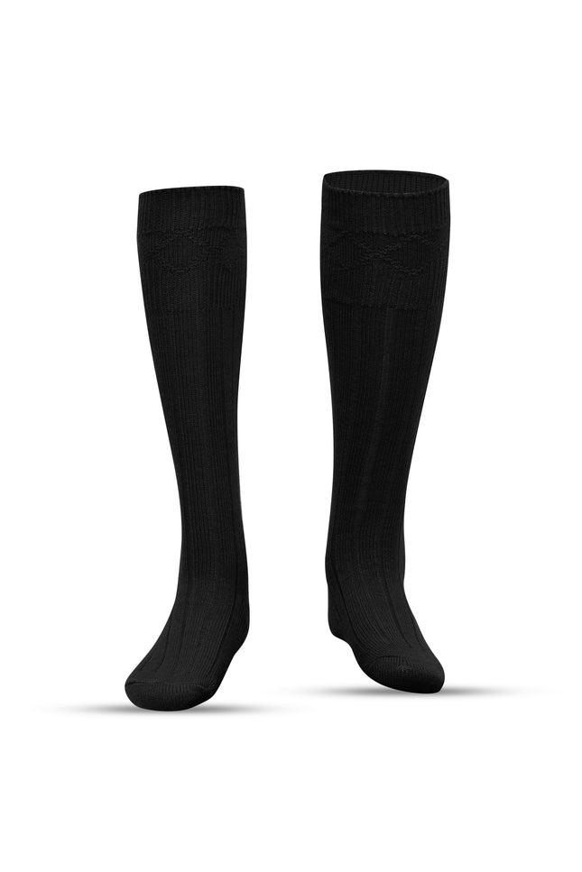 Comfortable Wool Blend Black Kilt Hose | High-Quality Kilt Socks