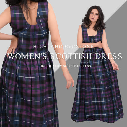 Women's Scottish Highland Dress - Long Tartan Dress | Pride of Scotland