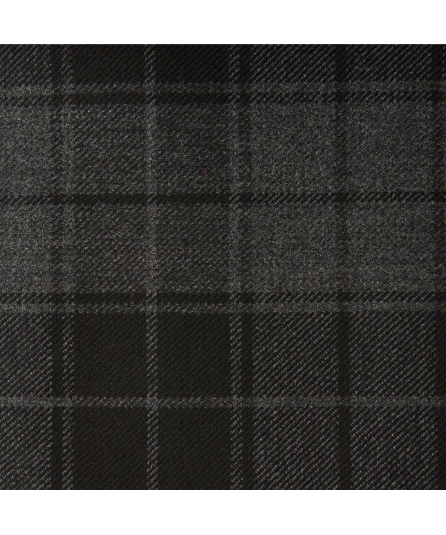 Gray Highlander Tartan Kilt showcasing the classic gray, black, and white pattern, made from high-quality fabric.