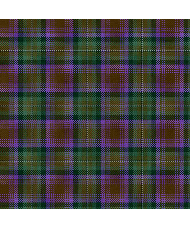 Isle Of Skye Tartan pattern featuring shades of blue, green, and heather purple, perfect for traditional Scottish wear.