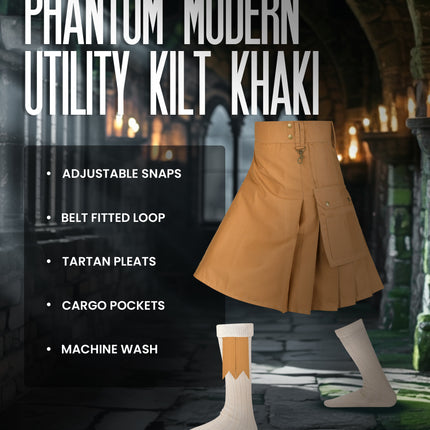 Phantom Modern Utility Kilt | Khaki