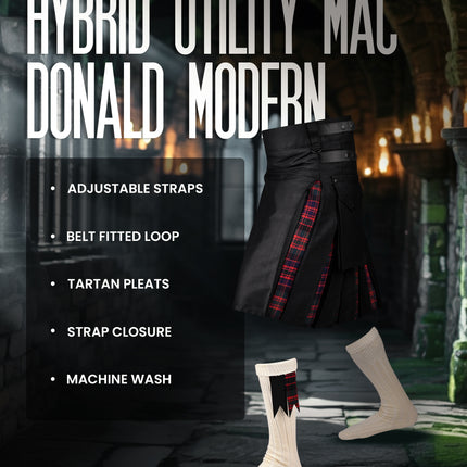 MacDonald Modern Kilt for Men - Traditional Style with Modern Functionality