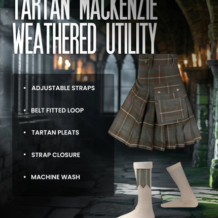Valor Acrylic Utility Kilt | 16oz Mackenzie Weathered Tartan KIlt