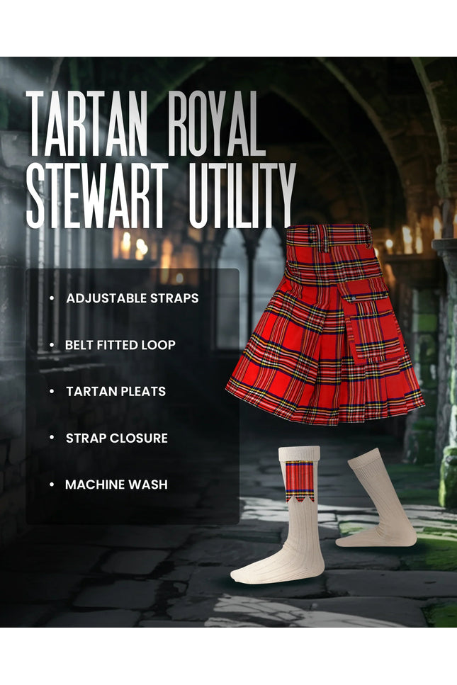 Valor Acrylic Utility Kilt | 16oz Royal Stewart Tartan KIlt