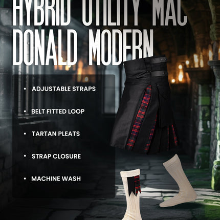 MacDonald Modern Kilt for Men - Traditional Style with Modern Functionality