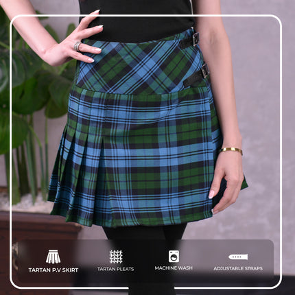Women's Tartan Billie Skirt in Ancient Campbell Tartan