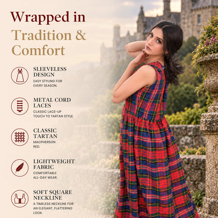 Robe Écossaise Traditionnelle - Robe Longue en Tartan | Macpherson Rouge