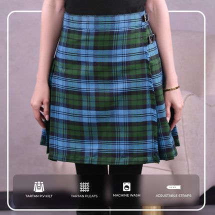 Woman Plaid Kilt –  Ancient Campbell Tartan Kilt – Premium Quality & Timeless Style