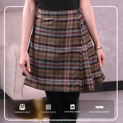 Woman Plaid Kilt - Scottish Heritage Weathered Tartan Kilt - Premium Quality & Timeless Style