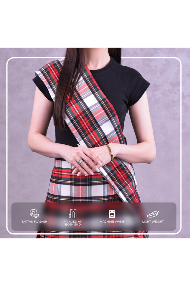 Women's Sash in Dress Stewart Tartan