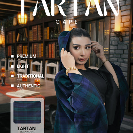 Women Tartan Cape - Black Watch