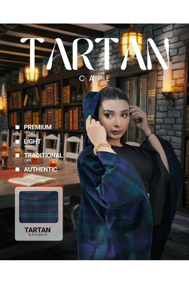Women Tartan Cape - Black Watch