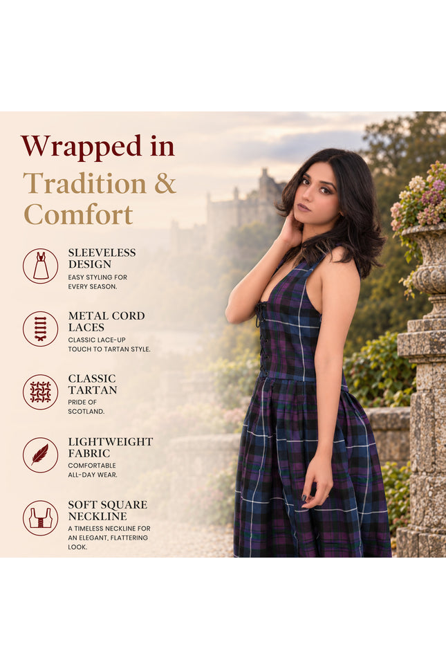 Traje escocés de las Tierras Altas para mujer - Vestido largo de tartán | Orgullo de Escocia