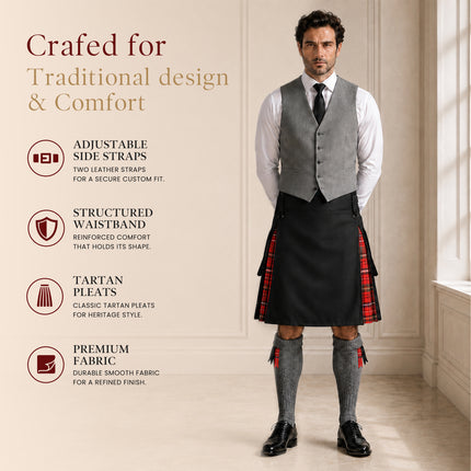 Royal Stewart Hybrid Utility Kilt for Men  - Traditional Style with Modern Functionality