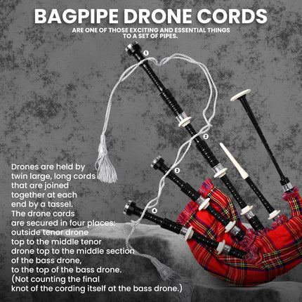 Highland Redstone Bagpipe Silk Cord | Silver
