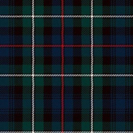 Mackenzie tartan kilt with deep blue and green pattern