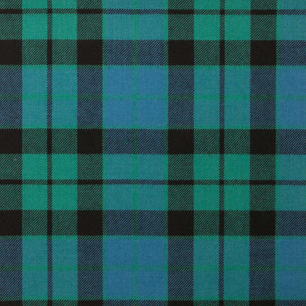 Mackey Modern tartan fabric with deep blues, rich greens, and striking reds