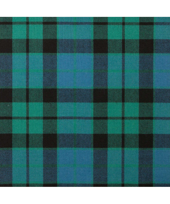 Mackey Modern tartan fabric with deep blues, rich greens, and striking reds