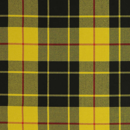 Macleod Dress Tartan fabric with yellow, black, and red pattern