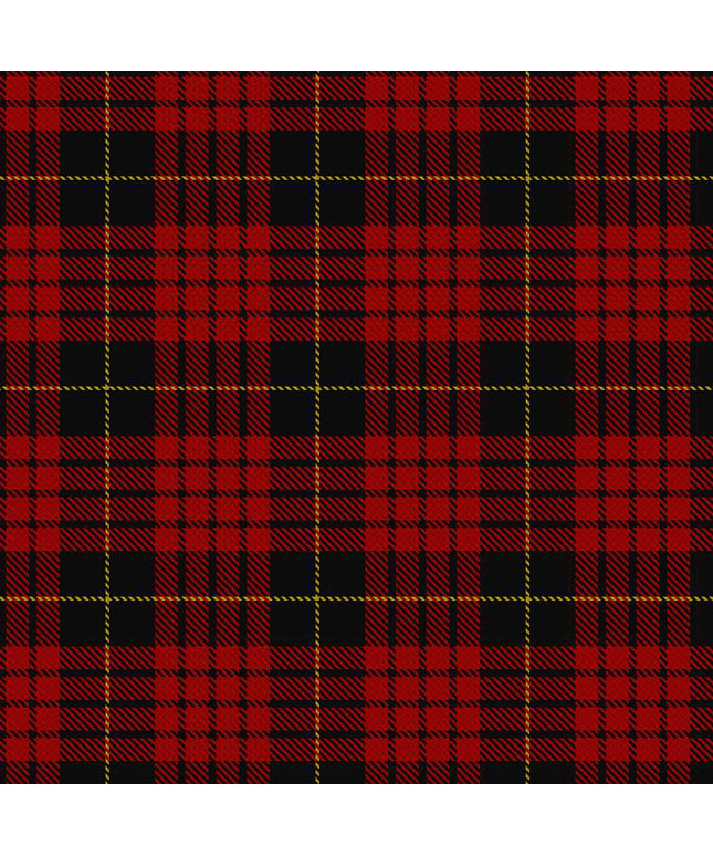 Macqueen Tartan fabric with green, blue, and black pattern