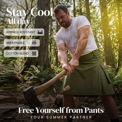 Phantom Modern Utility Kilt | Olive Green