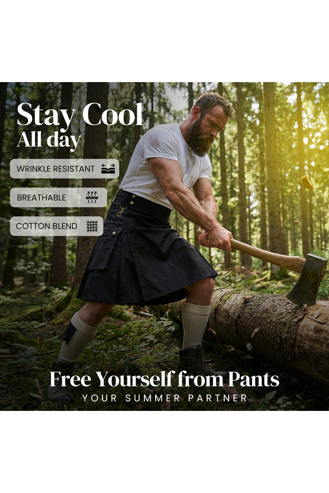 Phantom Modern Utility Kilt | Black